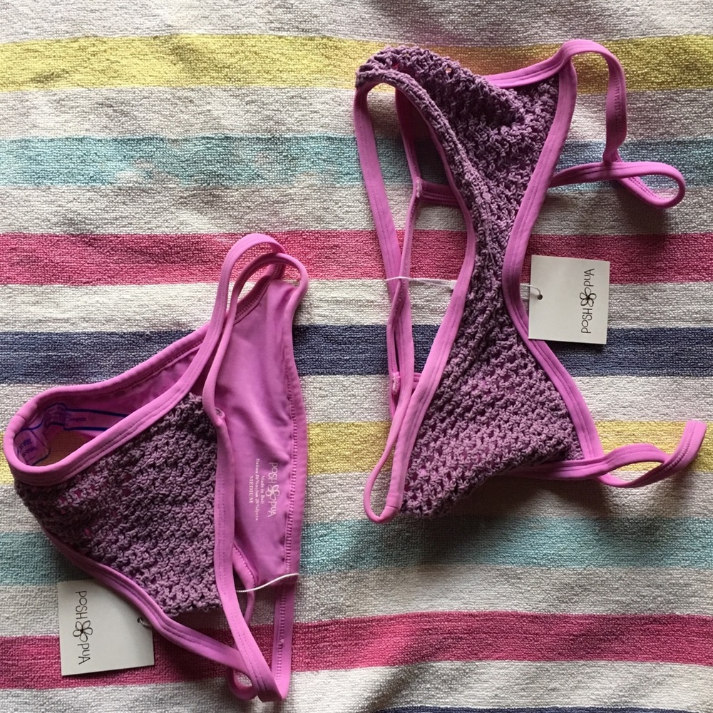 Posh Pua Purple crochet bikini set